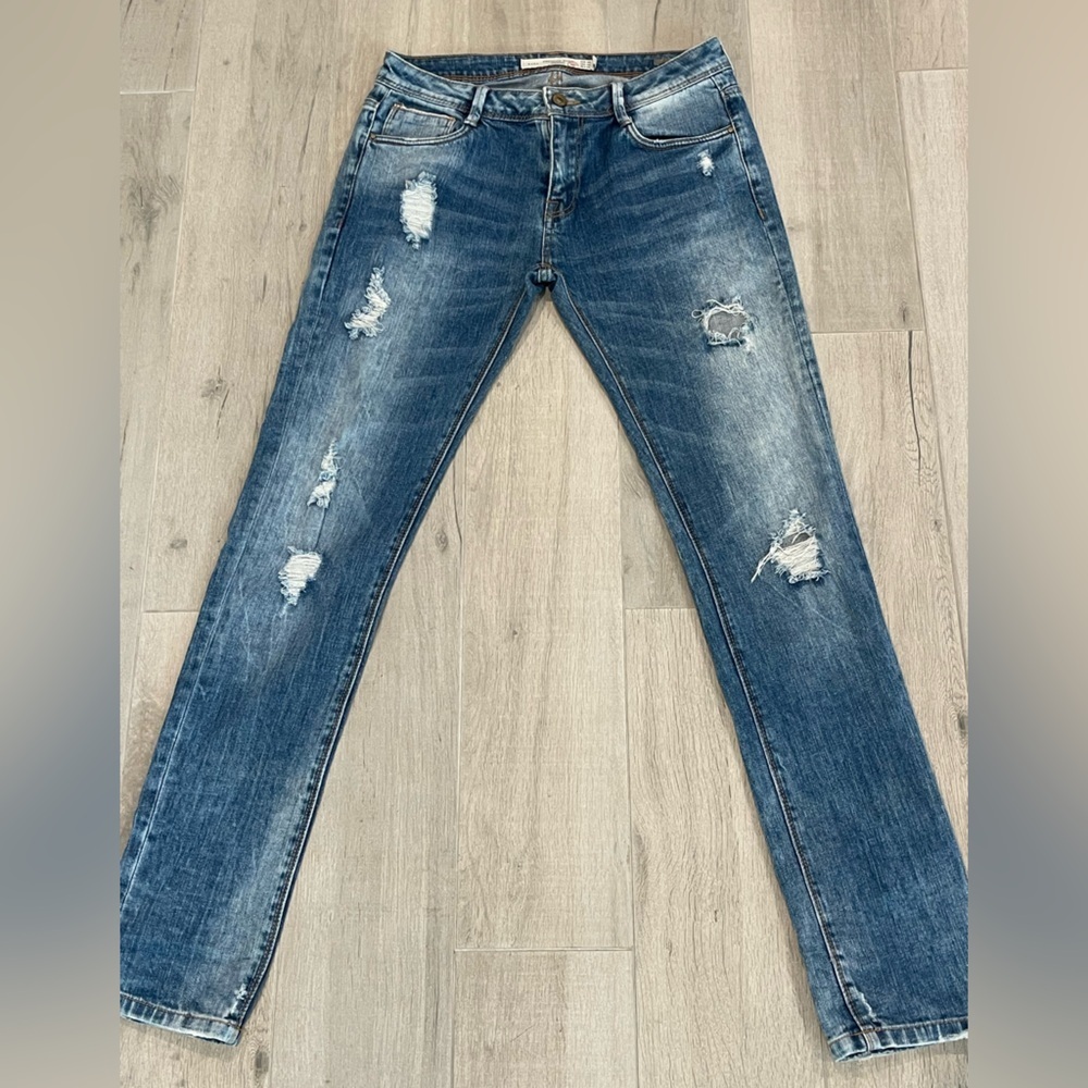 Zara Premium Wash Trafaluc Low Waist Slim Boyfriend Size 6